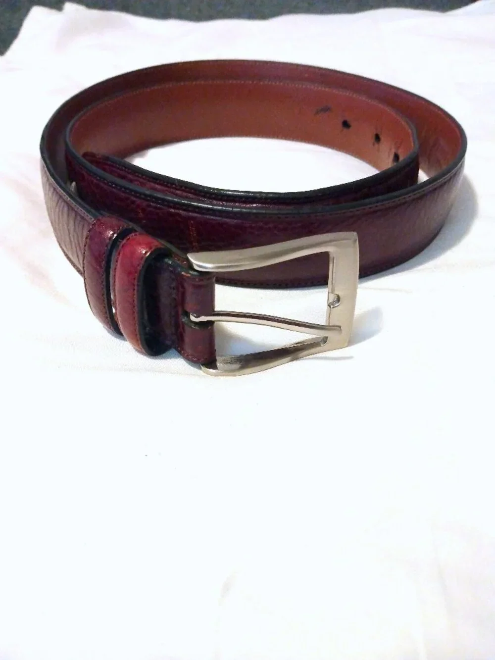Perry Ellis Portfolio Italian Full Grain Cowhide Leather Belt Size 36 Brown